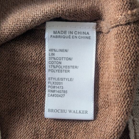 Brochu Walker Loreen Layered Tank Top in Porcini Tan & White Combo, Size Small - Picture 9 of 9